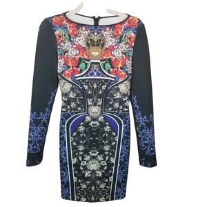 Clover Canyon Dress Royal Egg Art To Wear Mini Dress Artsy S Bodycon Bold Scuba